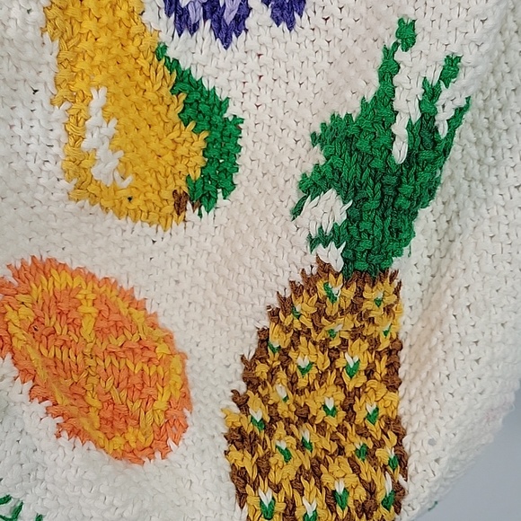 The Eagle's Eye vintage handkint fruit banana strawberry watermelon cardigan - Picture 5 of 11